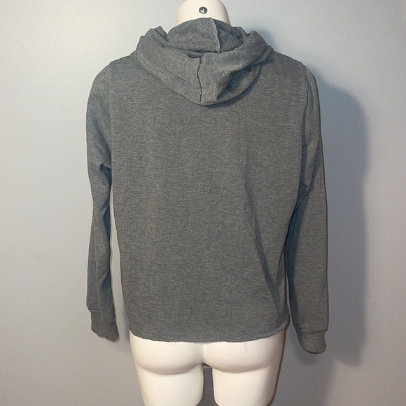 Disney Mickey Mouse gray cropped hoodie with raw edging. Size 1X. - Picture 7 of 11